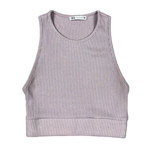 Zara Crop Tank Top Size Small (14" pit to pit 15" length)